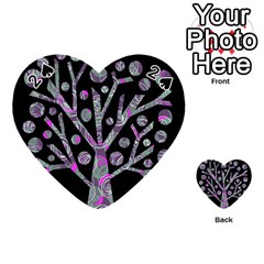 Purple Magical Tree Playing Cards 54 (heart)  by Valentinaart