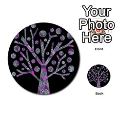 Purple Magical Tree Multi-purpose Cards (round)  by Valentinaart