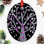 Purple magical tree Oval Filigree Ornament (2-Side)  Front