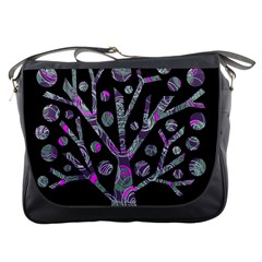 Purple Magical Tree Messenger Bags