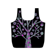 Purple Magical Tree Full Print Recycle Bags (s)  by Valentinaart