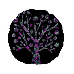 Purple Magical Tree Standard 15  Premium Flano Round Cushions