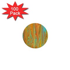 Beautiful Abstract In Orange, Aqua, Gold 1  Mini Buttons (100 Pack)  by digitaldivadesigns