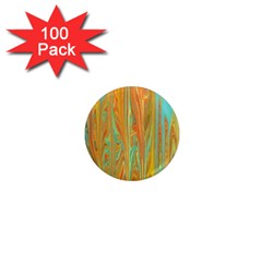 Beautiful Abstract In Orange, Aqua, Gold 1  Mini Magnets (100 Pack)  by digitaldivadesigns