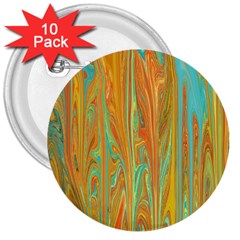 Beautiful Abstract In Orange, Aqua, Gold 3  Buttons (10 Pack)  by digitaldivadesigns