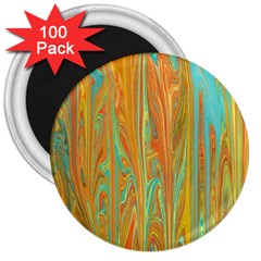 Beautiful Abstract In Orange, Aqua, Gold 3  Magnets (100 Pack) by digitaldivadesigns