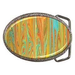 Beautiful Abstract In Orange, Aqua, Gold Belt Buckles by digitaldivadesigns