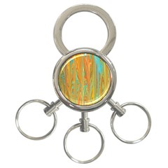 Beautiful Abstract In Orange, Aqua, Gold 3-ring Key Chains by digitaldivadesigns