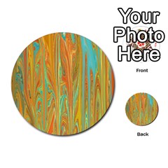 Beautiful Abstract In Orange, Aqua, Gold Multi-purpose Cards (round) 