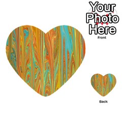 Beautiful Abstract In Orange, Aqua, Gold Multi-purpose Cards (heart)  by digitaldivadesigns