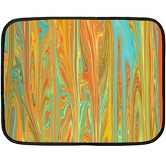 Beautiful Abstract In Orange, Aqua, Gold Fleece Blanket (mini) by digitaldivadesigns