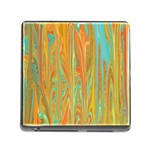 Beautiful Abstract in Orange, Aqua, Gold Memory Card Reader (Square) Front