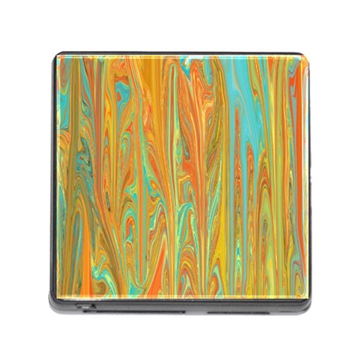 Beautiful Abstract in Orange, Aqua, Gold Memory Card Reader (Square)