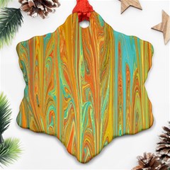 Beautiful Abstract In Orange, Aqua, Gold Ornament (snowflake) 