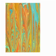 Beautiful Abstract In Orange, Aqua, Gold Large Garden Flag (two Sides)