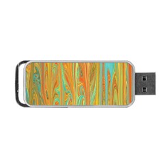 Beautiful Abstract In Orange, Aqua, Gold Portable Usb Flash (one Side)