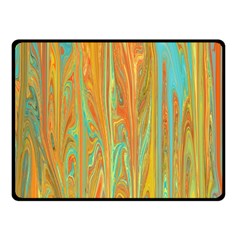 Beautiful Abstract In Orange, Aqua, Gold Double Sided Fleece Blanket (small) 