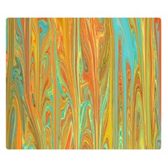 Beautiful Abstract In Orange, Aqua, Gold Double Sided Flano Blanket (small)  by digitaldivadesigns