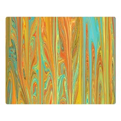 Beautiful Abstract In Orange, Aqua, Gold Double Sided Flano Blanket (large)  by digitaldivadesigns