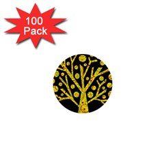 Yellow Magical Tree 1  Mini Buttons (100 Pack)  by Valentinaart