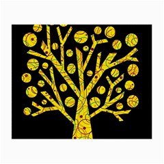 Yellow Magical Tree Small Glasses Cloth by Valentinaart