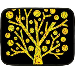 Yellow Magical Tree Double Sided Fleece Blanket (mini)  by Valentinaart