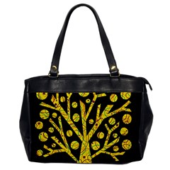 Yellow Magical Tree Office Handbags by Valentinaart