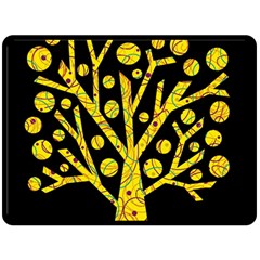 Yellow Magical Tree Double Sided Fleece Blanket (large)  by Valentinaart