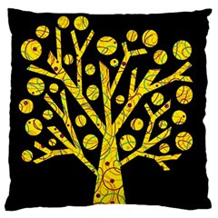 Yellow Magical Tree Large Flano Cushion Case (two Sides) by Valentinaart