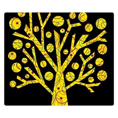 Yellow Magical Tree Double Sided Flano Blanket (small)  by Valentinaart