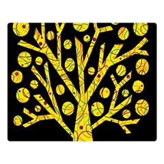 Yellow Magical Tree Double Sided Flano Blanket (large)  by Valentinaart