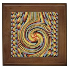 Gold Blue And Red Swirl Pattern Framed Tiles by digitaldivadesigns