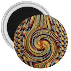 Gold Blue And Red Swirl Pattern 3  Magnets by digitaldivadesigns