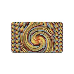 Gold Blue And Red Swirl Pattern Magnet (name Card) by digitaldivadesigns