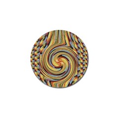 Gold Blue And Red Swirl Pattern Golf Ball Marker by digitaldivadesigns