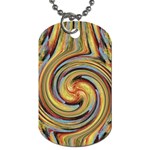 Gold Blue and Red Swirl Pattern Dog Tag (Two Sides) Front