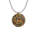 Gold Blue and Red Swirl Pattern Button Necklaces Front