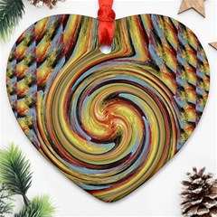 Gold Blue And Red Swirl Pattern Heart Ornament (2 Sides)