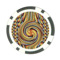 Gold Blue And Red Swirl Pattern Poker Chip Card Guards by digitaldivadesigns