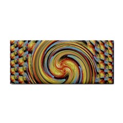 Gold Blue And Red Swirl Pattern Hand Towel by digitaldivadesigns