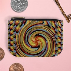 Gold Blue And Red Swirl Pattern Mini Coin Purses by digitaldivadesigns