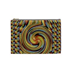 Gold Blue And Red Swirl Pattern Cosmetic Bag (medium)  by digitaldivadesigns