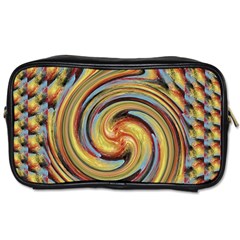 Gold Blue And Red Swirl Pattern Toiletries Bags 2-side by digitaldivadesigns