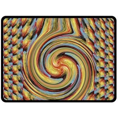 Gold Blue And Red Swirl Pattern Fleece Blanket (large)  by digitaldivadesigns