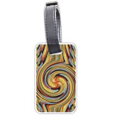 Gold Blue And Red Swirl Pattern Luggage Tags (one Side)  by digitaldivadesigns