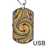 Gold Blue and Red Swirl Pattern Dog Tag USB Flash (One Side) Front