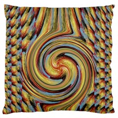 Gold Blue And Red Swirl Pattern Standard Flano Cushion Case (two Sides) by digitaldivadesigns