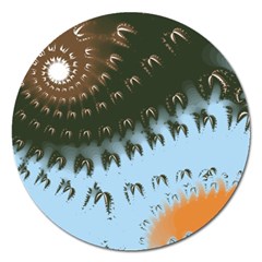 Sun-ray Swirl Design Magnet 5  (round)