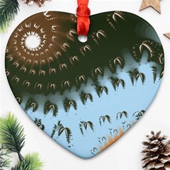 Sun-ray Swirl Design Ornament (heart) 