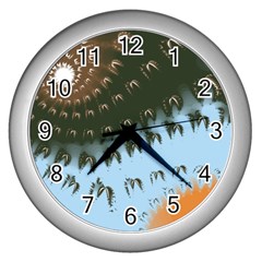 Sun-ray Swirl Design Wall Clocks (silver)  by digitaldivadesigns